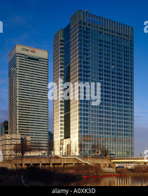 Barclays Headquarters, One Churchill Place, Docklands, London. Overall exterior. Architect: HOK International Ltd Stock Photo