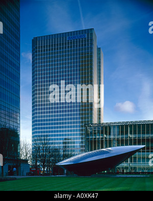 Barclays Headquarters, One Churchill Place, Docklands, London. Exterior. Architect: HOK International Ltd Stock Photo