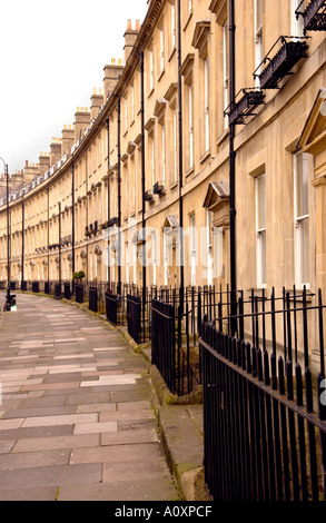 Terrace of Georgian town houses at Paragon Buildings Bath England UK Stock Photo