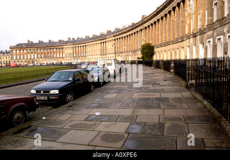 Royal Crescent Bath started in 1767 by John Wood the Younger the crescent took eight years to finish England UK Stock Photo