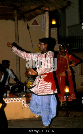 Indian dancing boy performs a traditional dance routine Stock Photo