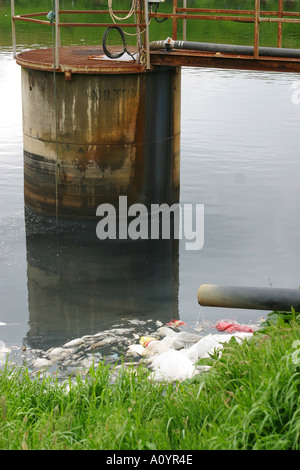 leachate pool on landfill site with rubbish chemical organic and heavy ...