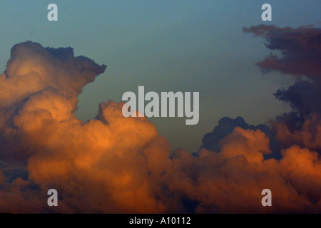 Cumulus clouds at sunset Stock Photo - Alamy