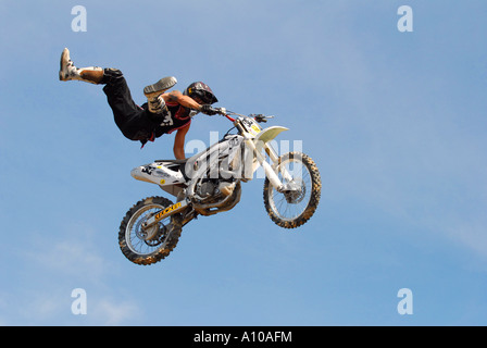 Dirt Bike Rider stunt rider Stock Photo