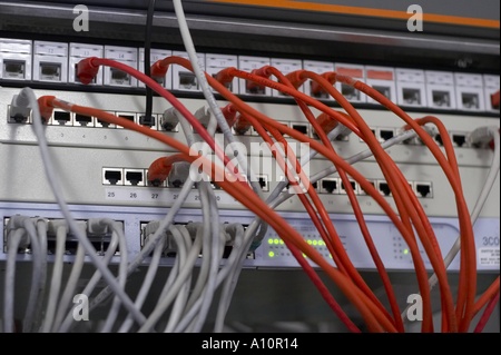 network / hub / switch / patch panel Stock Photo