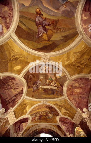 Painted ceiling vault Swieta Lipka Baroque Church Swieta Lipka Poland Stock Photo