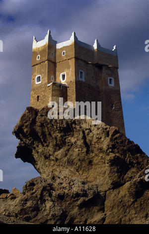 Alghowaizi Tower Al Mukalla South Yemen Stock Photo