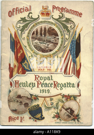 Royal Henley Peace Regatta programme 1919. Stock Photo