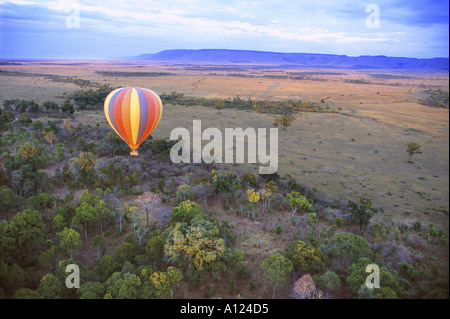 Balloon safari over Masai Mara Kenya Stock Photo