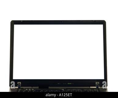 Laptop isolated on white background with blanc screen Stock Photo