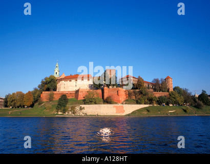 Wawel Royal Castle and Cathedral on Wawel Hill by Vistula River Krakow Poland Build in Renaissance and Gothic style Stock Photo