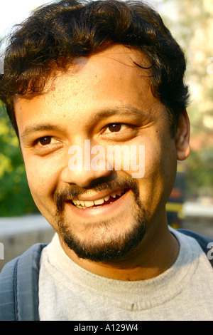 Indian urban bearded young man smiling  India Model released number 542 Stock Photo