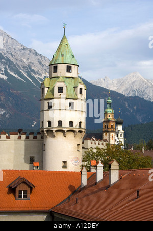 Burg Hasegg Castle Hall in Tirol town Austria Stock Photo