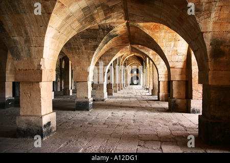 RSC75091 Pillars arches and hall of Jama Masjid Mandu Madhya Pradesh India Stock Photo