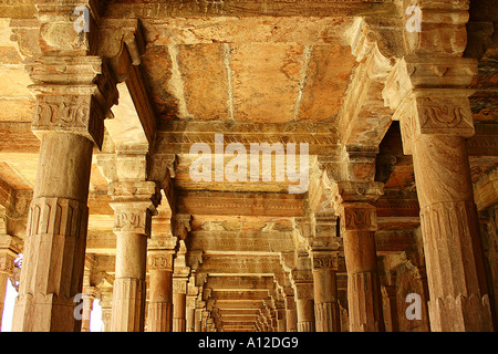 RSC75094 Pillars arches and hall of Jama Masjid Mandu Madhya Pradesh India Stock Photo