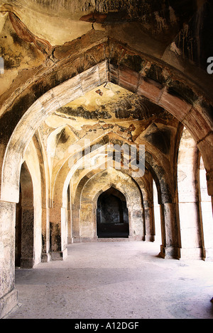 RSC75096 Pillars arches and hall of Jama Masjid Mandu Madhya Pradesh India Stock Photo