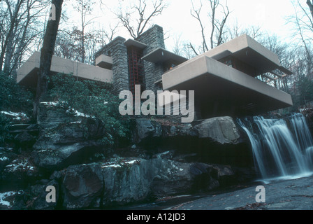 Pittsburgh, PA, USA 'Fallingwater Estates' Landmark House Designed by Famous Architect Frank Lloyd Wright in Mill Run, American Modern Architecture Stock Photo