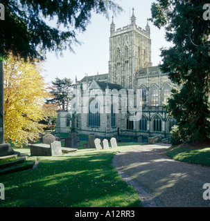 Great Malvern Priory, the parish church of St Mary and St Michael Great Malvern Worcestershire England Stock Photo