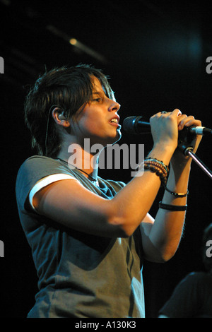 Alex Parks, winner of the Fame Academy Final, during a TV interview at ...