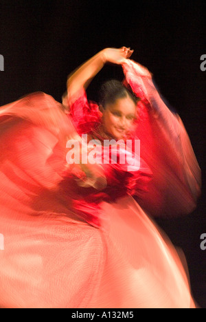 A Flamenco dancer in a flowing red dress Stock Photo - Alamy