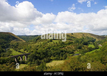 Monsal Viaduct from Monsal Head, Monsal Dale, Peak District National Park, Derbyshire, England Stock Photo