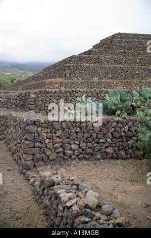 Aboriginal Guanche culture prehistoric pyramids at Guimar Tenerife Canary Islands link old and new world structures Stock Photo