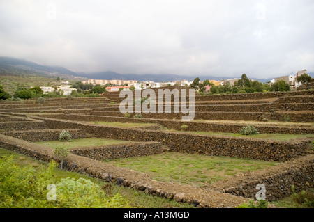 Aboriginal Guanche culture prehistoric pyramids at Guimar Tenerife Canary Islands link old and new world structures Stock Photo