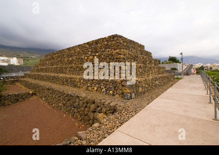 Aboriginal Guanche culture prehistoric pyramids at Guimar Tenerife Canary Islands link old and new world structures Stock Photo