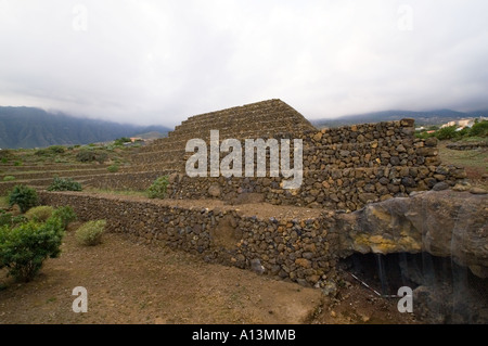 Aboriginal Guanche culture prehistoric pyramids at Guimar Tenerife Canary Islands link old and new world structures Stock Photo