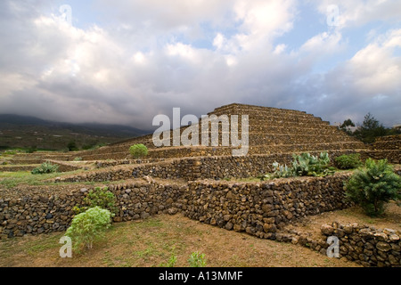 Aboriginal Guanche culture prehistoric pyramids at Guimar Tenerife Canary Islands link old and new world structures Stock Photo