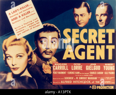 The Secret Agent Year 1936 Director Alfred Hitchcock Peter Lorre Robert Young Madeleine Carroll John Gielgud Based upon Somerset Stock Photo