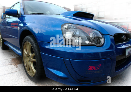 blue Subary Impreza WRX road version Stock Photo