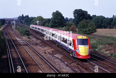 Class 460 Juniper electric multiple unit working a Gatwick Express service near Gatwick. Stock Photo