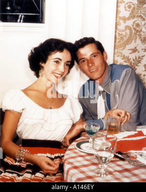 Elizabeth Taylor with Conrad Hilton Actress Stock Photo