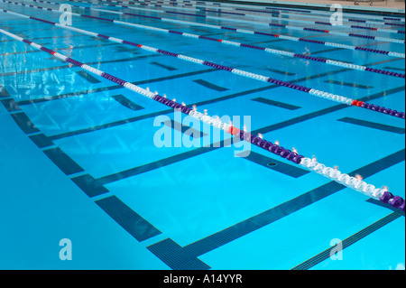 Empty Indoor Swimming Pool, Ohio USA Stock Photo