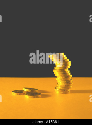 Stack of £1 coins Stock Photo