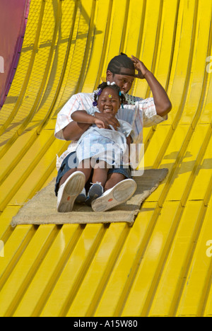 Florida State Fair at Tampa Florida offers entertainment food eating daring rides and fun for families Stock Photo