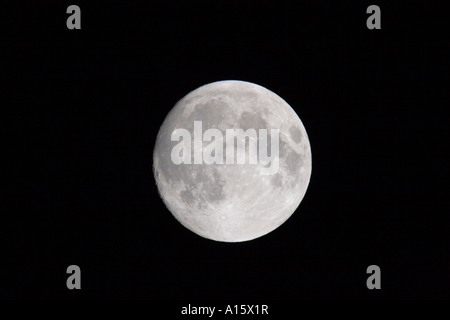Full moon against a black sky Stock Photo