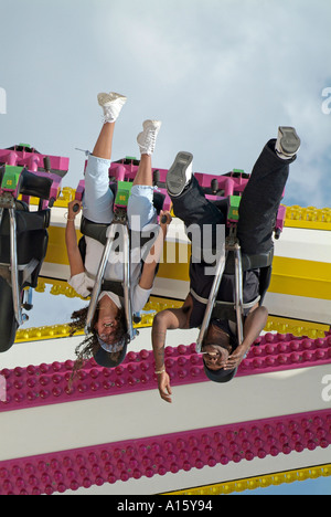 Florida State Fair at Tampa Florida offers entertainment food eating daring rides and fun for families Stock Photo