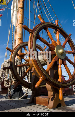 Wheel of 18th century mano' war sailing ship Stock Photo - Alamy