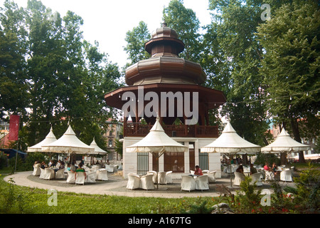 Outdoor tearoom Sarajevo Bosnia and Herzogovina Stock Photo