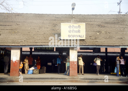 Borivali Railway Station western suburban old structure of the British time Bombay Mumbai Maharashtra India Stock Photo