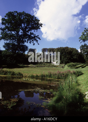 A lake in the Cotswolds at the restored 18th-century Rococo Gardens  Painswick  on a summers day Stock Photo