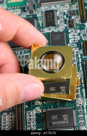 control panel and a magnifier Stock Photo