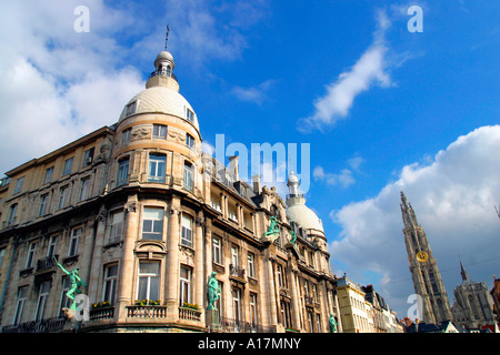 Typical Flemish Architecture in Antwerp Belgium Stock Photo