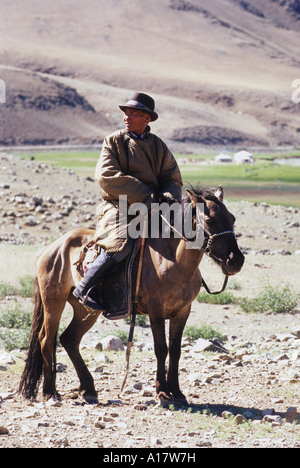 Nomad horseman mongolia Stock Photo - Alamy