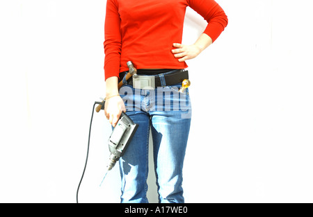 Girl working on DIY Stock Photo