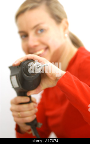 Girl working on DIY Stock Photo