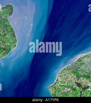 The Channel Tunnel is a 50.5 km-long rail tunnel beneath the English Channel at the Straits of Dover. Stock Photo