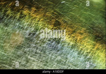 Rainbow effect on raindrops Stock Photo